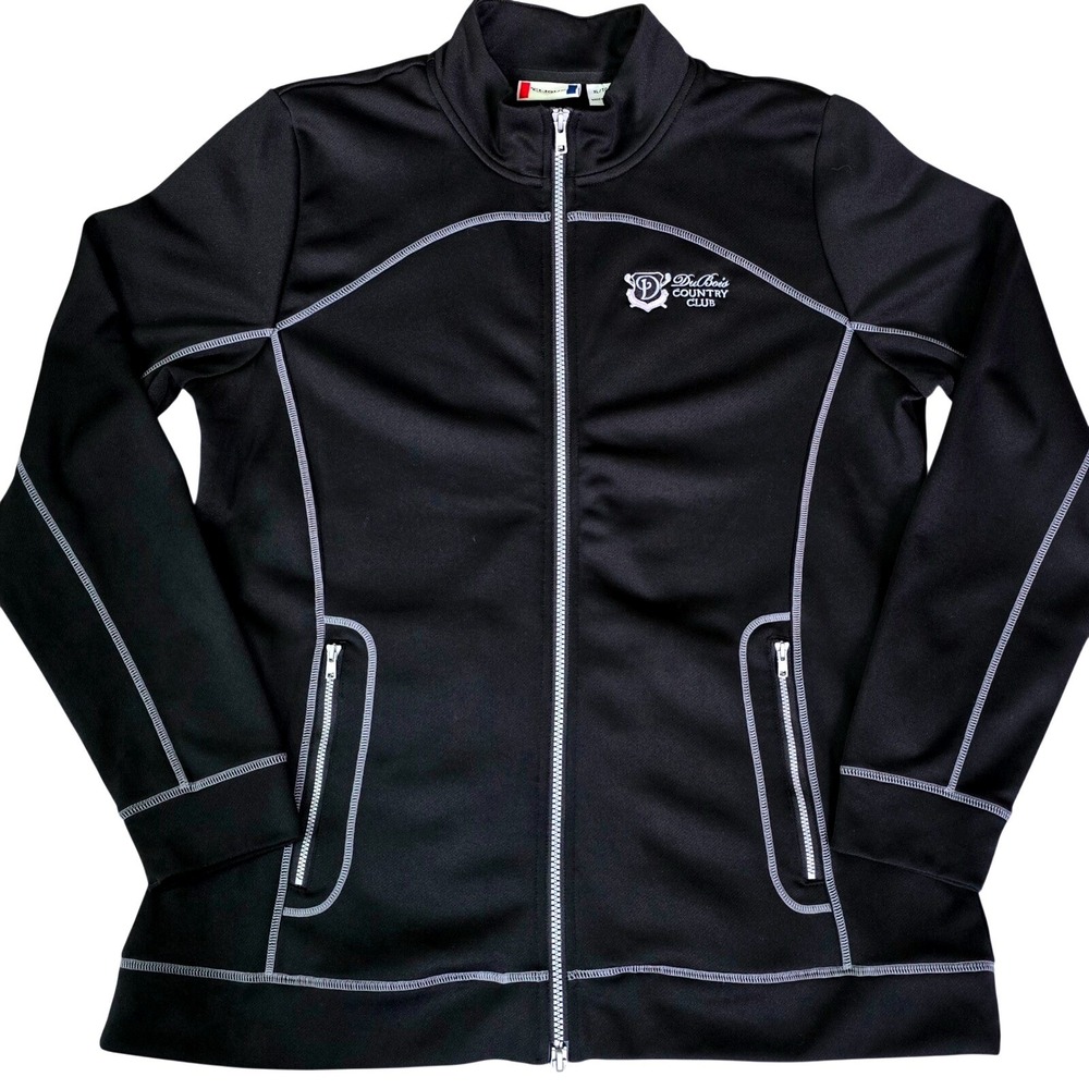 Clique Womens XL Full Zip Athletic Jacket Black Performance Golf Tennis